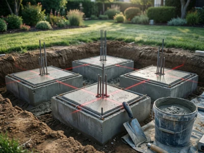 Fondations pergola bioclimatique en cours