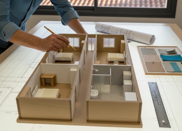 Agencement optimisé de 38m² pour conversion garage à Fréjus par Azur Bati 83, artisan travaux 83