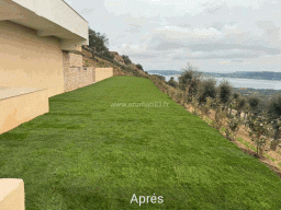 Aménagement de jardin avec arrosage automatique et gazon naturel à Saint-Tropez